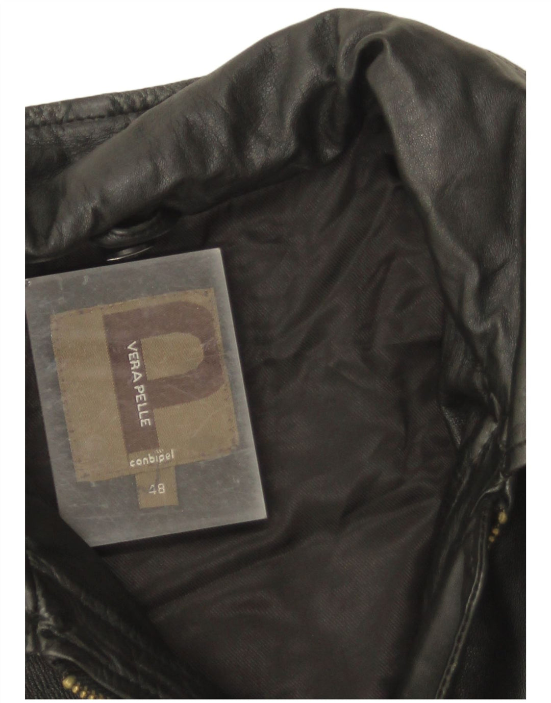 Conbipel Veste en Cuir Militaire Homme IT 48 Cuir Noir Moyen