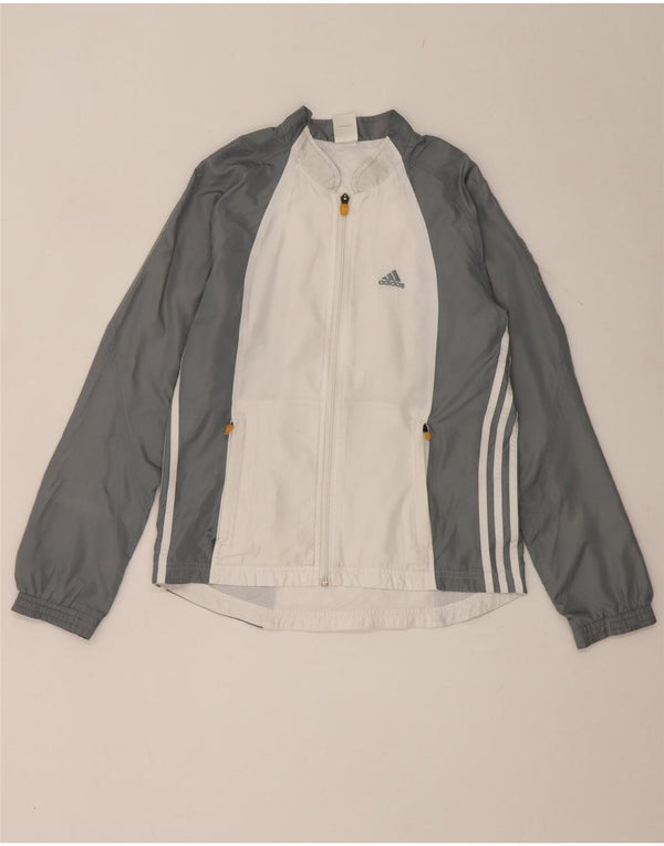 Adidas Veste de survêtement pour femme UK 10 Small Gris Colorblock