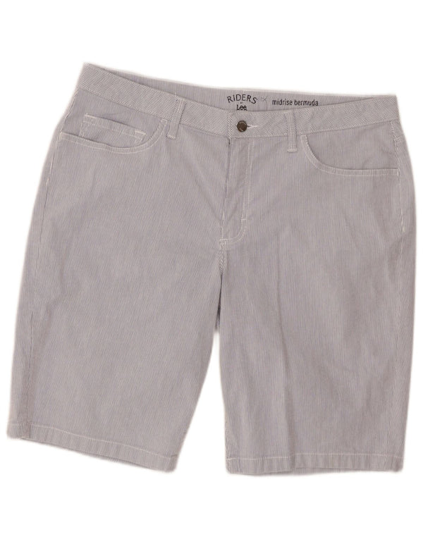 Lee Bermuda Riders taille moyenne pour femme US 16 2XL W36 Bleu à fines rayures