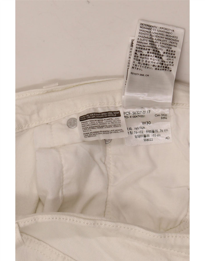 LEVI'S Short en Jean 501 Femme W30 Coton Blanc Moyen