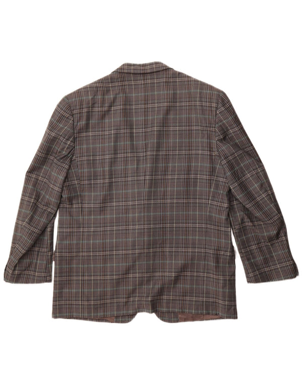 Gianluca Lorenzi Veste blazer à 2 boutons pour homme IT 56 3XL Gris à carreaux en laine