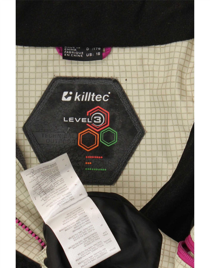 Killtec Veste Coupe-Vent Fille 15-16 Ans Beige Carreaux Polyester