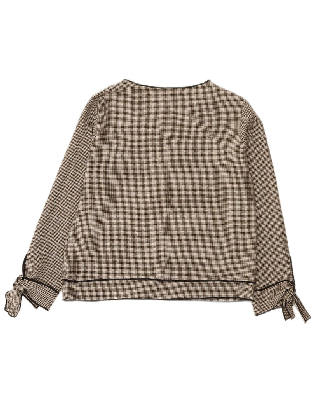 Zara Chemisier à manches longues pour femme UK 10 Petit pied-de-poule gris