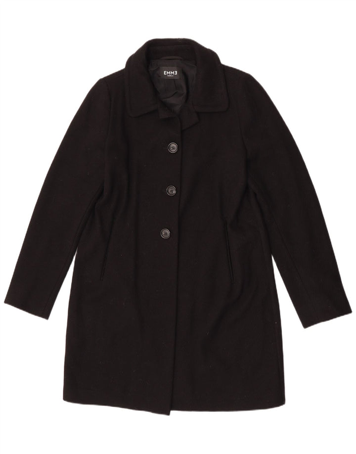 Marella Manteau Femme UK 14 Grande Laine Vierge Noire