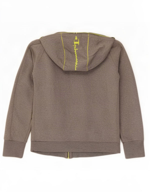 Champion Pull à capuche zippé Heritage Fit Graphic pour femme UK 12 Gris moyen