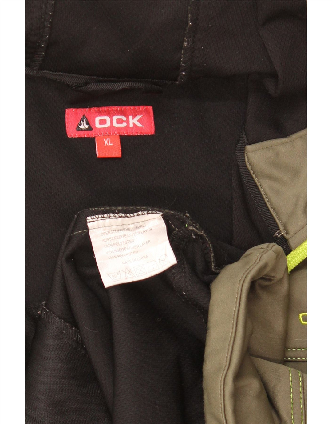 OCK Veste de survêtement à capuche pour homme XL Kaki Polyester