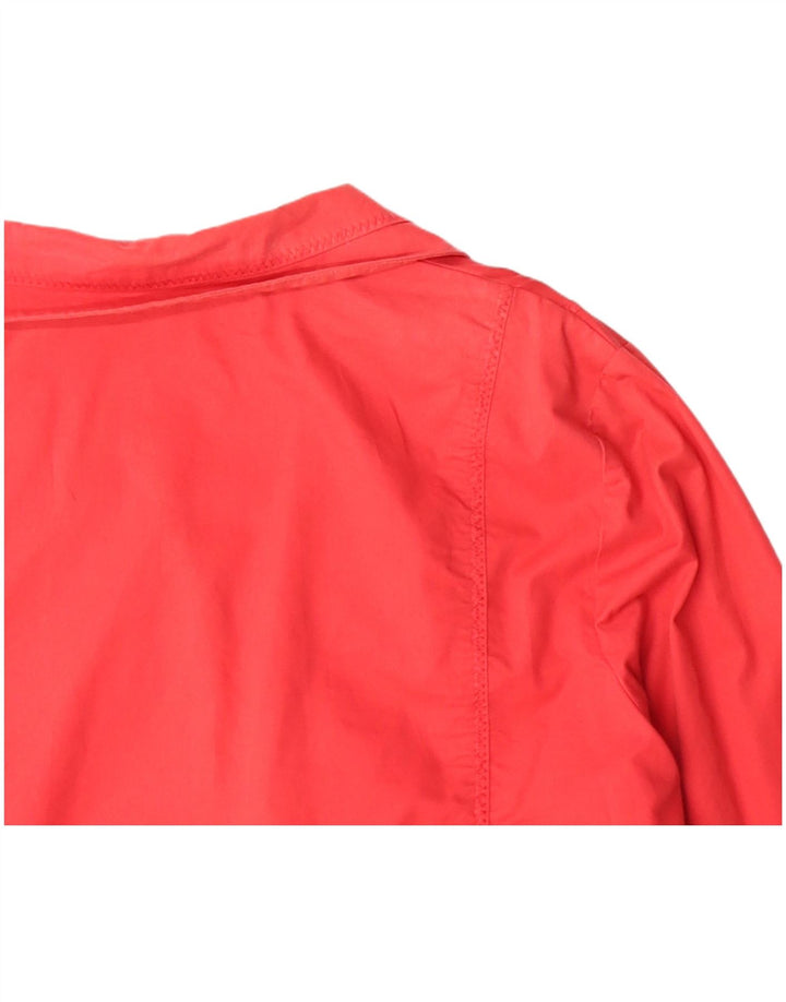 Monsoon Bomber Jacket Femme UK 14 Coton Rouge Moyen