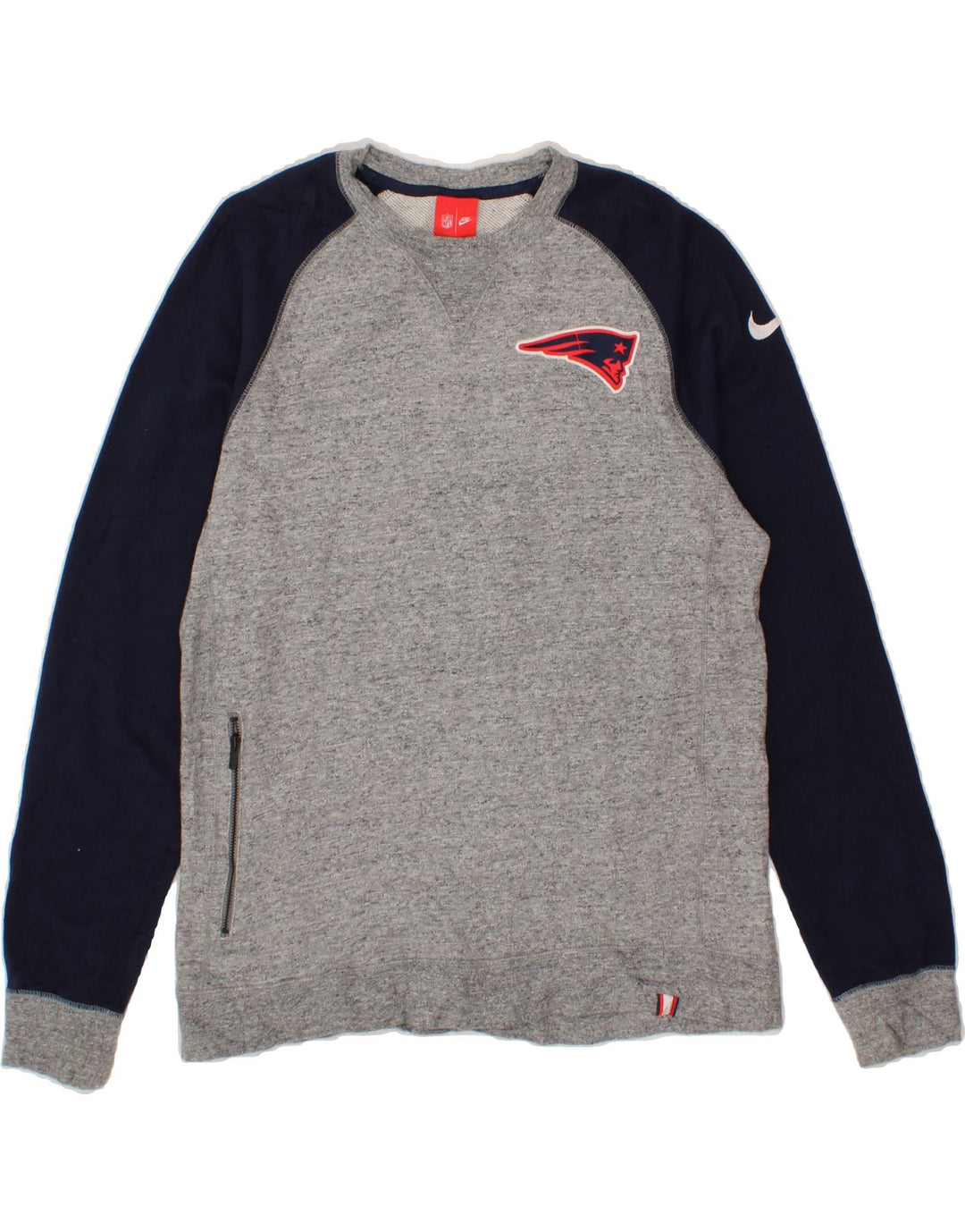 NIKE Womens New England Patriots Sweatshirt Jumper UK 14 Medium Grey Vintage Nike and Second-Hand Nike from Messina Hembry 
