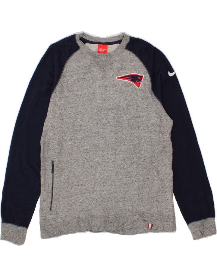 NIKE Womens New England Patriots Sweatshirt Jumper UK 14 Medium Grey Vintage Nike and Second-Hand Nike from Messina Hembry 
