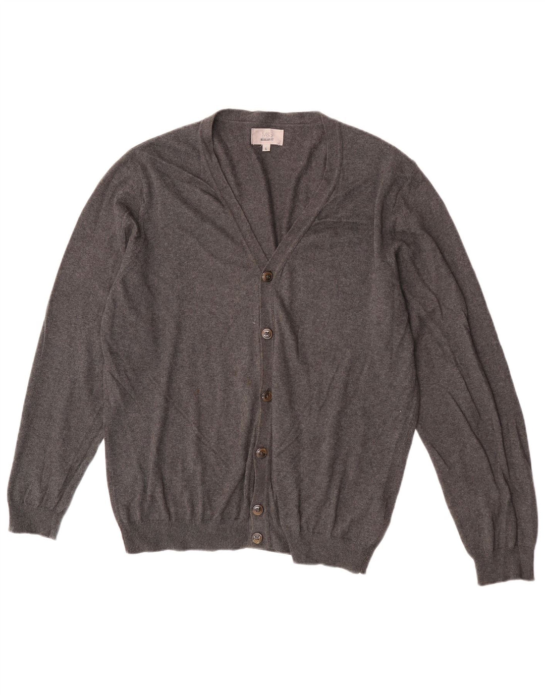 Marks & Spencer Cardigan pour homme en coton gris Taille L