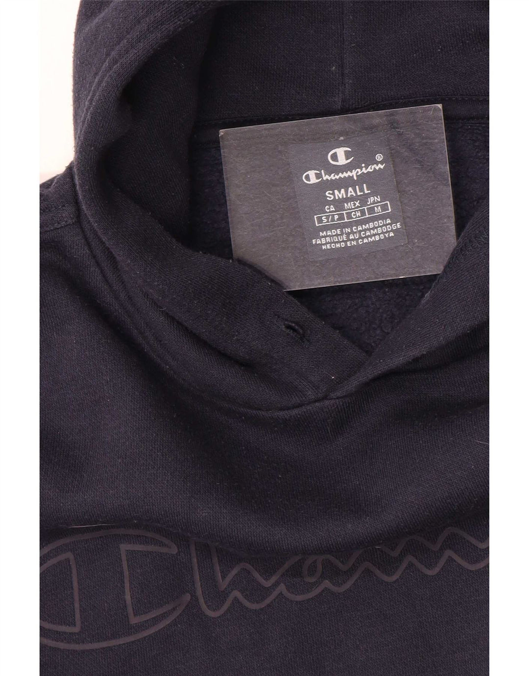 Champion Pull à capuche graphique pour hommes, petit, bleu marine