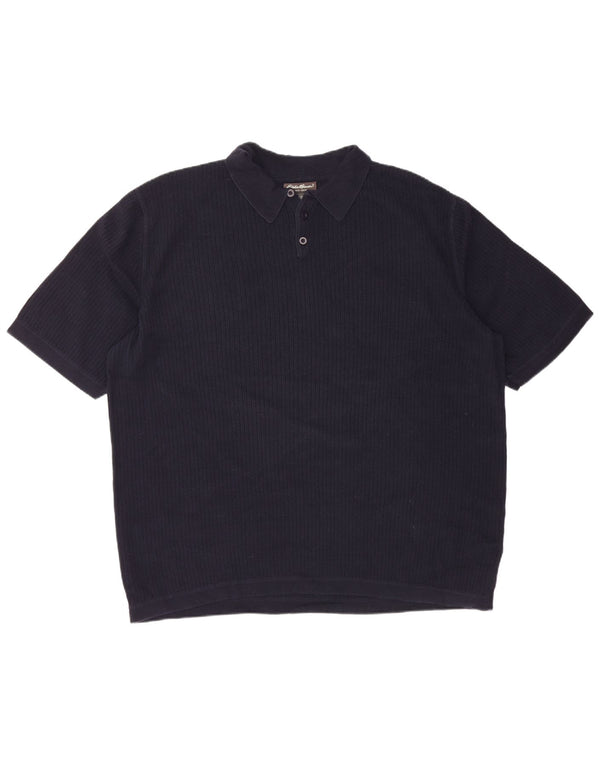 EDDIE BAUER Pull à manches courtes et col polo pour homme XL Bleu marine