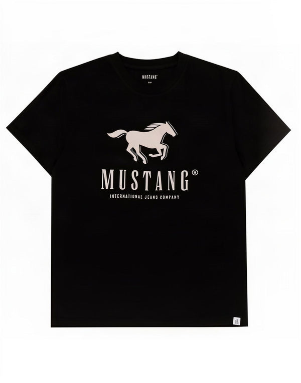 Mustang T-shirt graphique pour femme UK 16 Grand coton noir