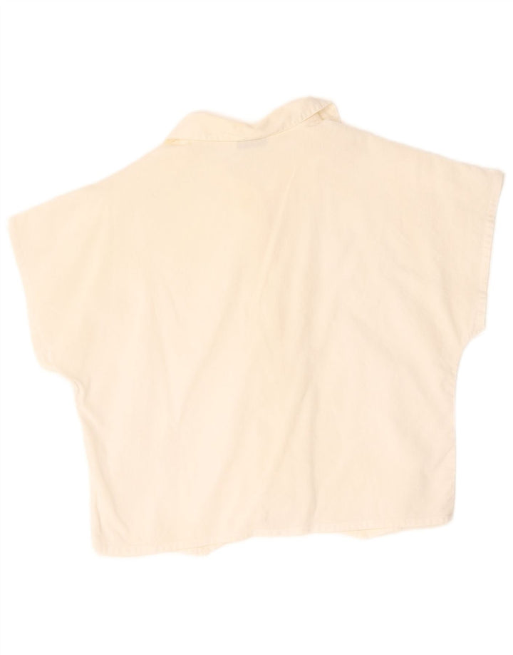 Cacharel Chemisier court à manches courtes pour femme UK 14 Blanc moyen