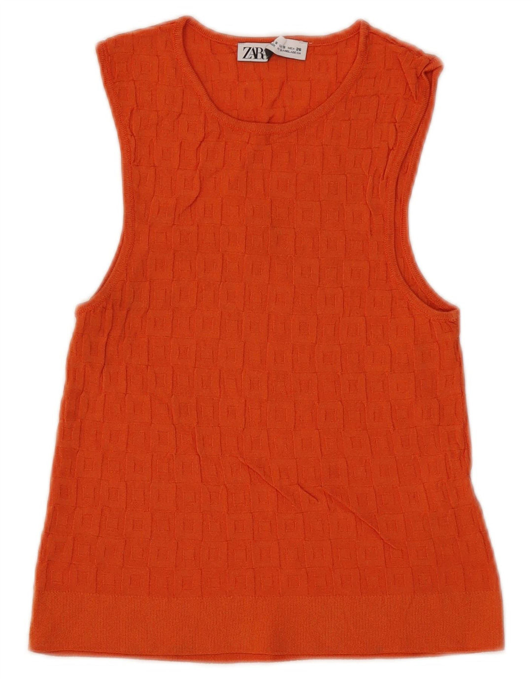 Zara Womens Crop Vest Top UK 8 Petite Viscose Orange