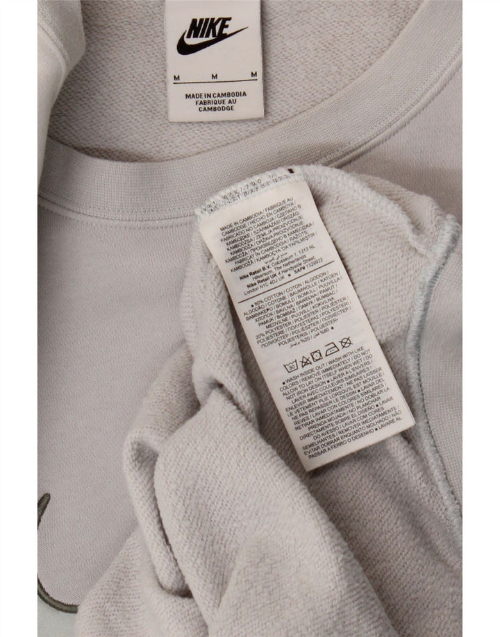 Nike Sweat-shirt graphique pour femme UK 14 Gris moyen Coton