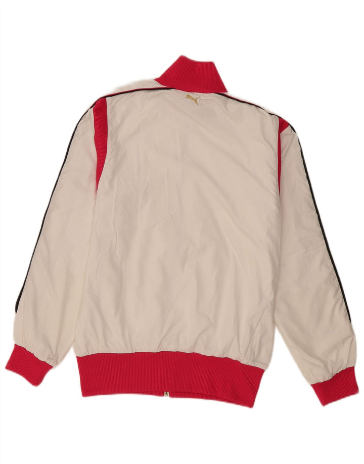 Puma Veste de survêtement pour femme UK 10 Small Blanc Colorblock Polyester