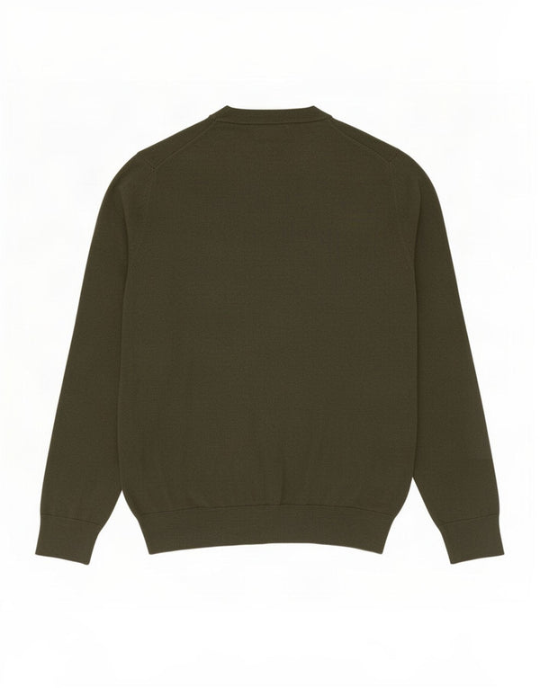 Marks & Spencer Pull à col rond pour homme en coton kaki Taille L