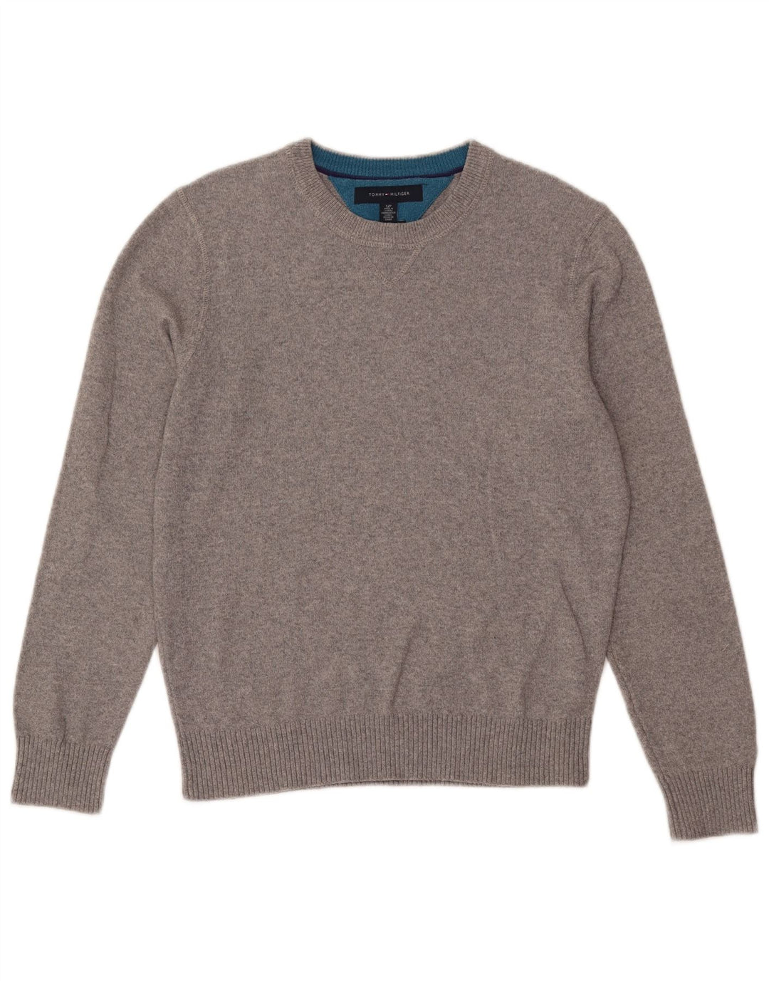 Tommy Hilfiger Pull à col rond pour homme Petit gris Coton