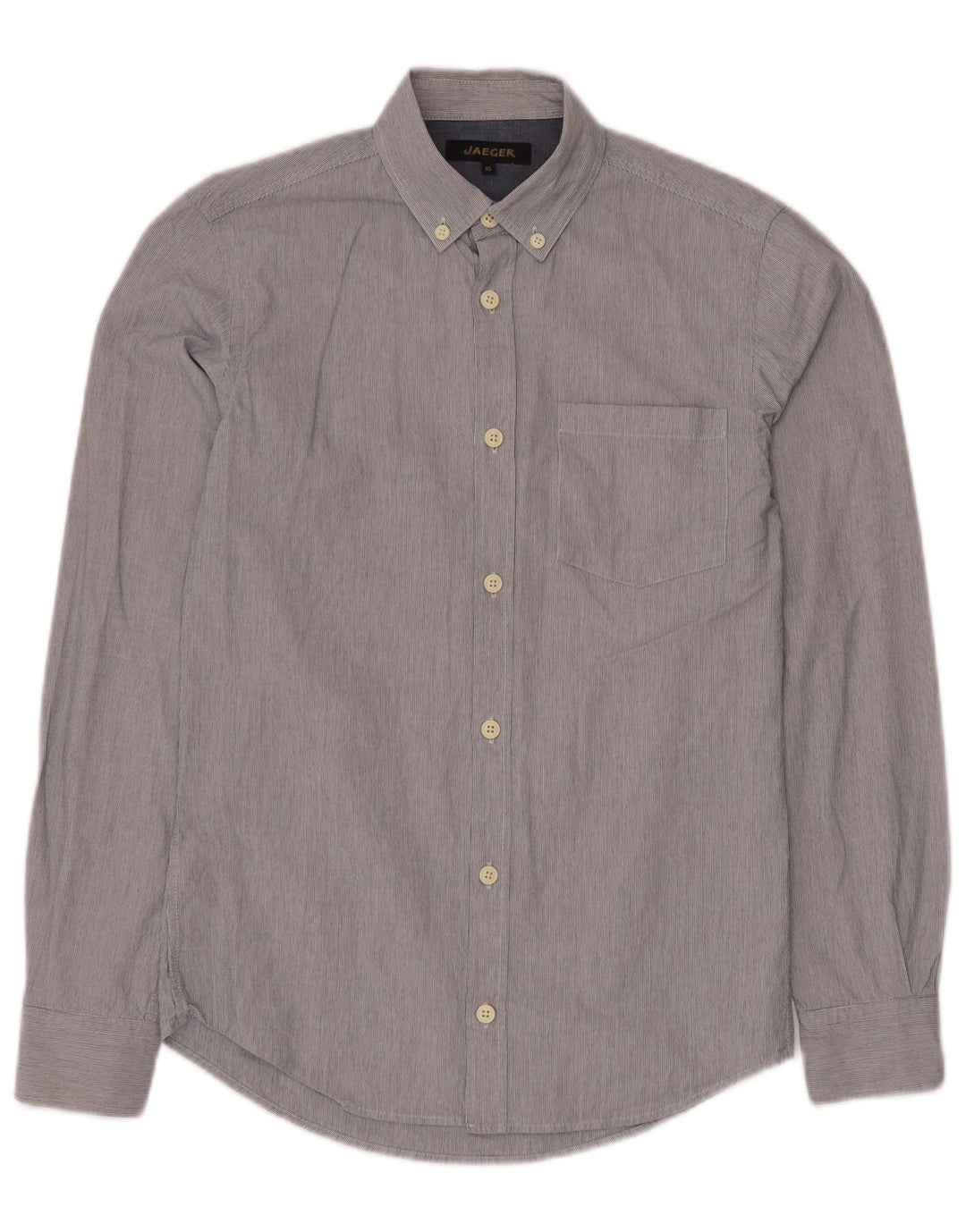 JAEGER Chemise Homme XS Bleu Marine Coton Rayé