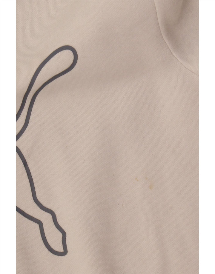 Puma Sweat-shirt graphique pour femme UK 14 Coton blanc moyen