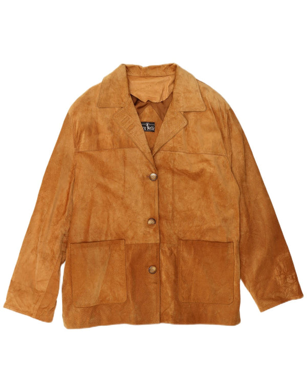 Vera Pelle Veste surdimensionnée en daim pour femme IT 48 XL Cuir beige