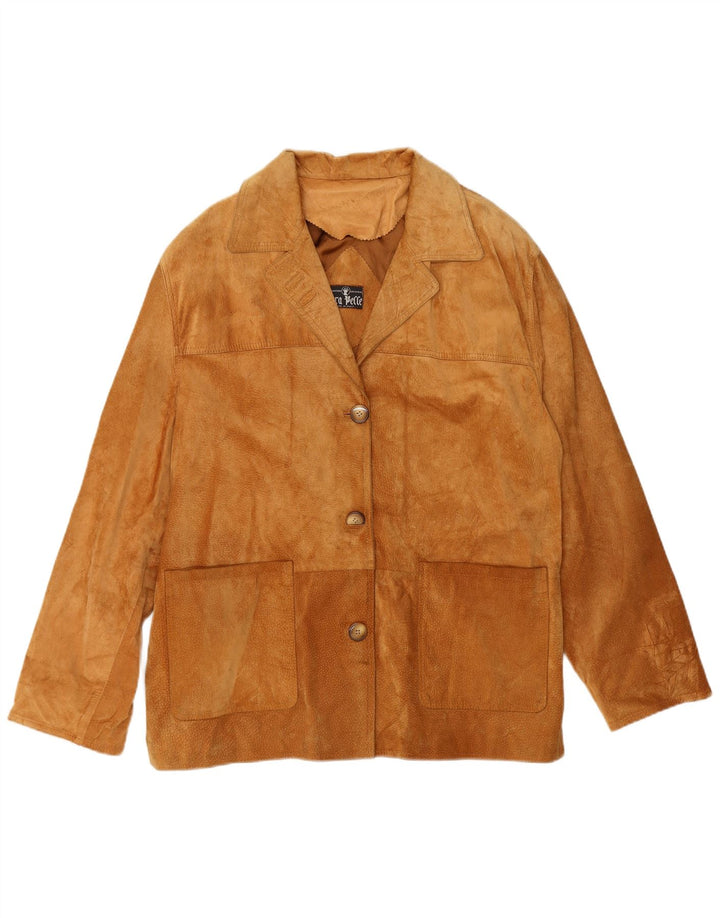 Vera Pelle Veste surdimensionnée en daim pour femme IT 48 XL Cuir beige
