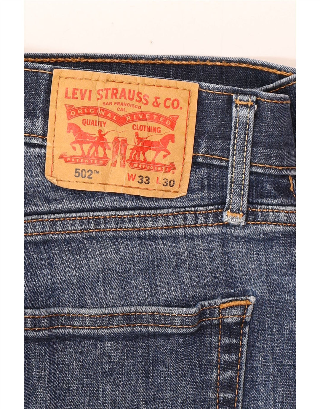 LEVI'S Short en Jean 502 W33 Homme Bleu Moyen Coton