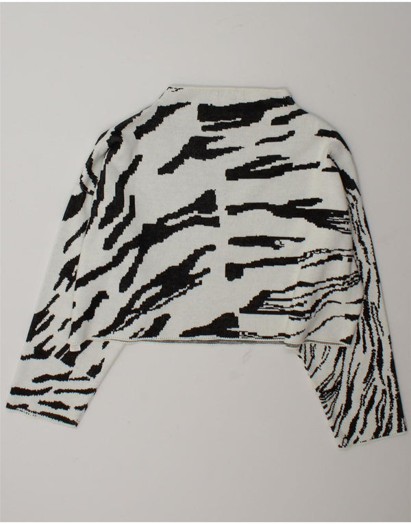 Topshop Womens Crop Turtle Neck Jumper Sweater UK 16 Large White