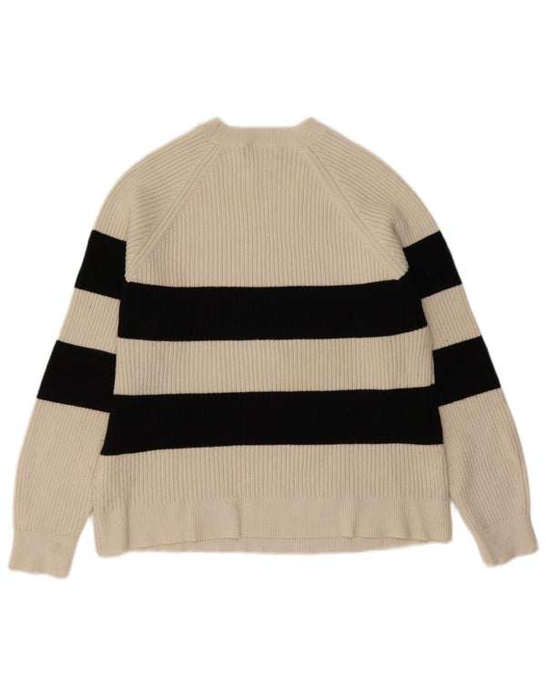 Marks & Spencer Pull ras du cou pour femme UK 18 XL Blanc rayé