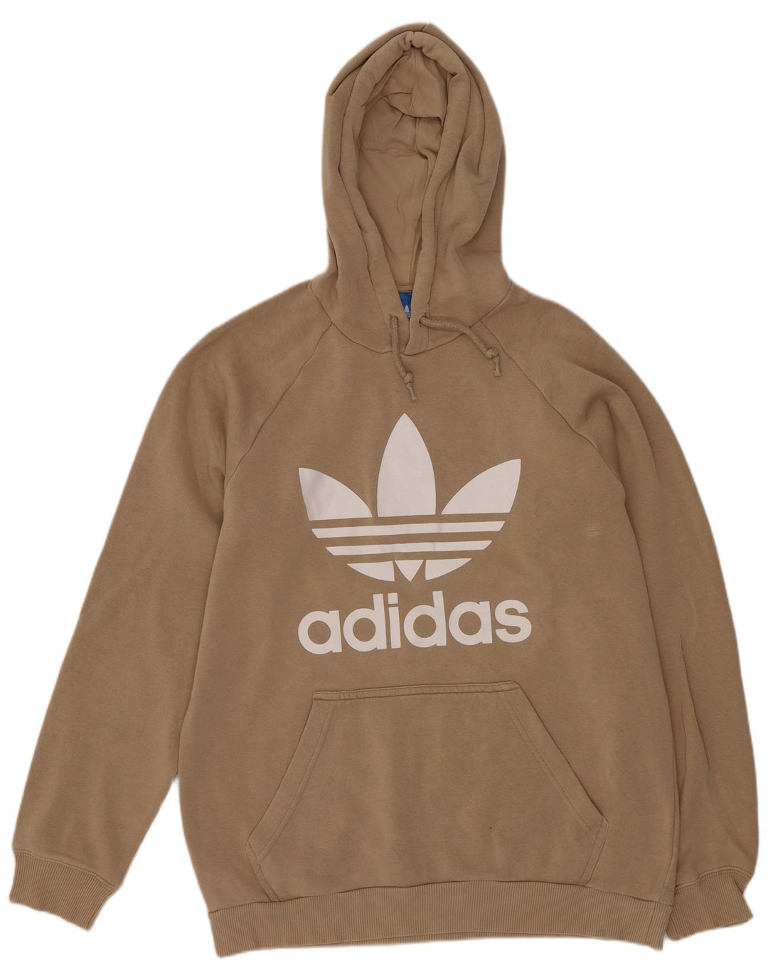 Adidas Pull à capuche graphique pour homme en coton beige moyen