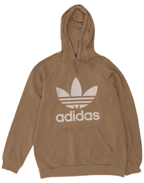 Adidas Pull à capuche graphique pour homme en coton beige moyen