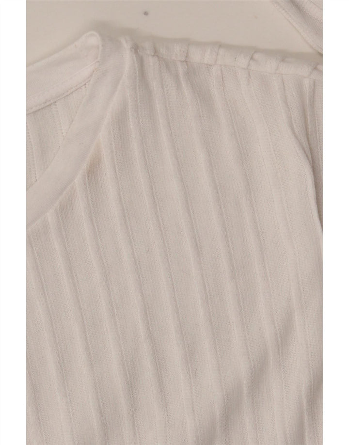 Marks & Spencer Haut surdimensionné à manches longues pour femme UK 10 Small Blanc