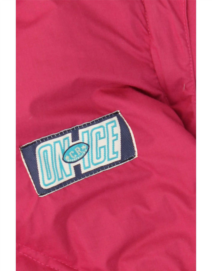 vintage Mens Rembourré Veste de ski réversible UK 40 Grand Polyester Rose