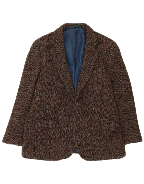 Marks & Spencer Veste blazer à 2 boutons pour homme UK 44 2XL en laine à carreaux marron