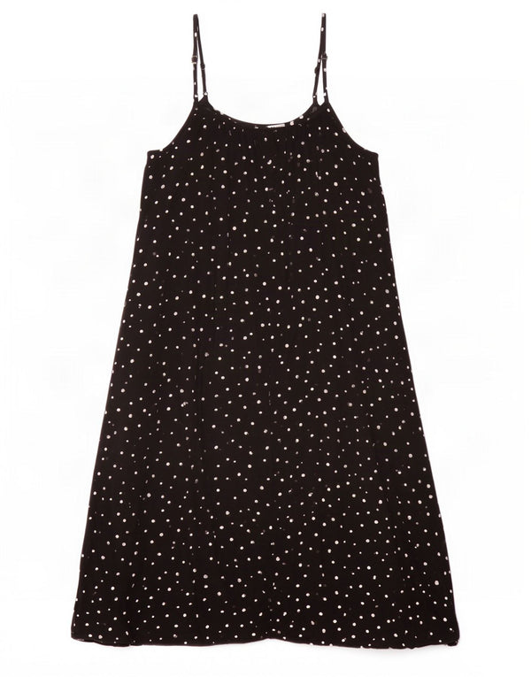 Marks & Spencer Robe d'été pour femme UK 14 Grande viscose à pois noirs