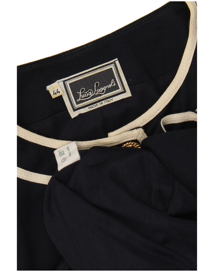 LUISA SPAGNOLI Veste blazer à manches courtes pour femme IT 44 Bleu marine moyen