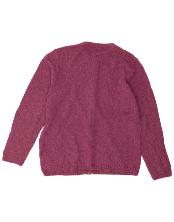 Marks & Spencer Pull Cardigan pour Femme UK 12 Acrylique Violet Moyen