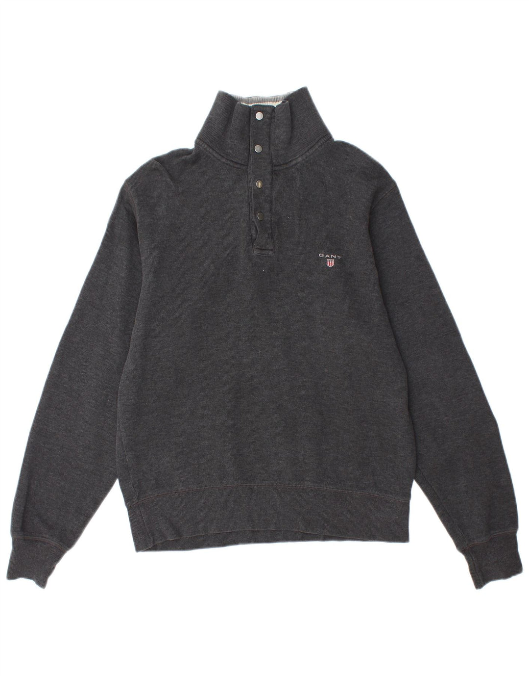 GANT Pull col zippé homme petit gris coton