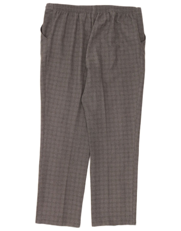 Marks & Spencer Pantalon décontracté pour femme UK 16 Large W36 L28 Gris à carreaux