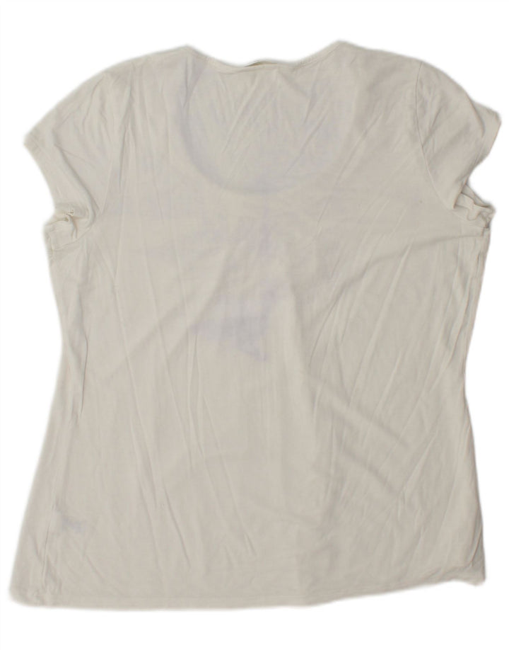 Marks & Spencer T-shirt pour femme UK 16 Large Blanc Viscose