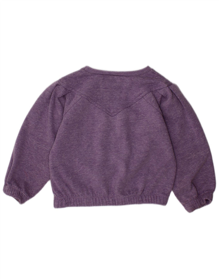 Benetton Sweat-shirt Fille 2-3 ans Violet Moucheté Polyester