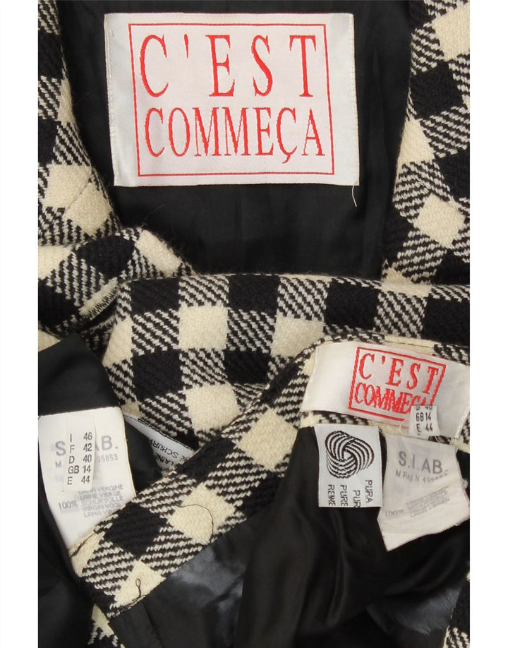 C'EST COMMECA Ensemble jupe 2 pièces pour femme UK 14 Medium W30 Vichy noir