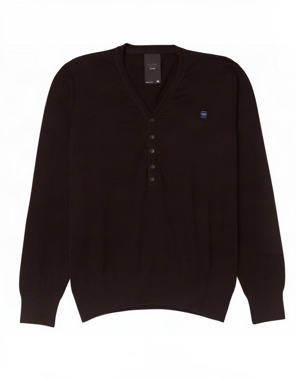 G-Star Pull col V Homme XL Noir Coton