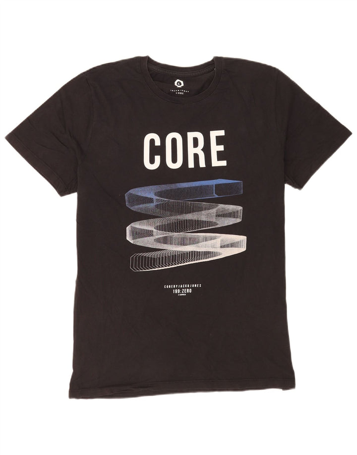 Jack & Jones T-Shirt Graphique Homme Grand Noir Coton