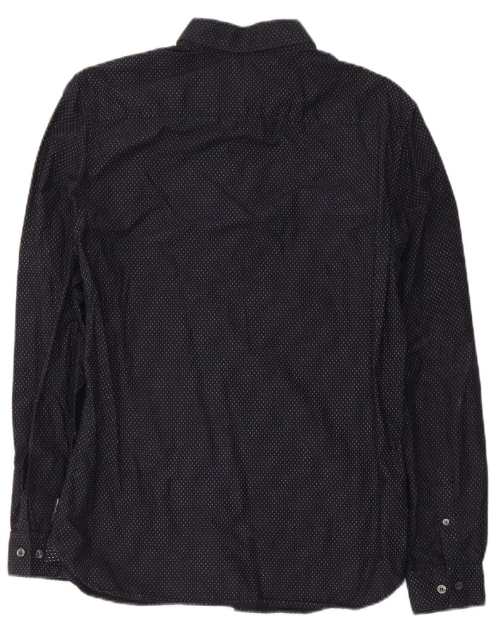 French Connection Chemise Homme Bleu Marine Moyen à Pois Coton