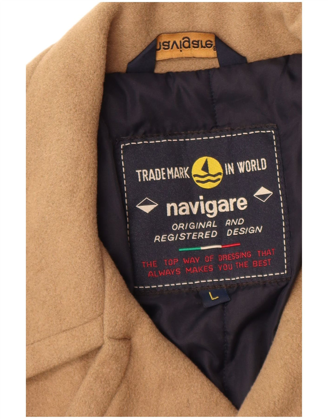 Caban Navigare Homme UK 40 Grande Laine Beige
