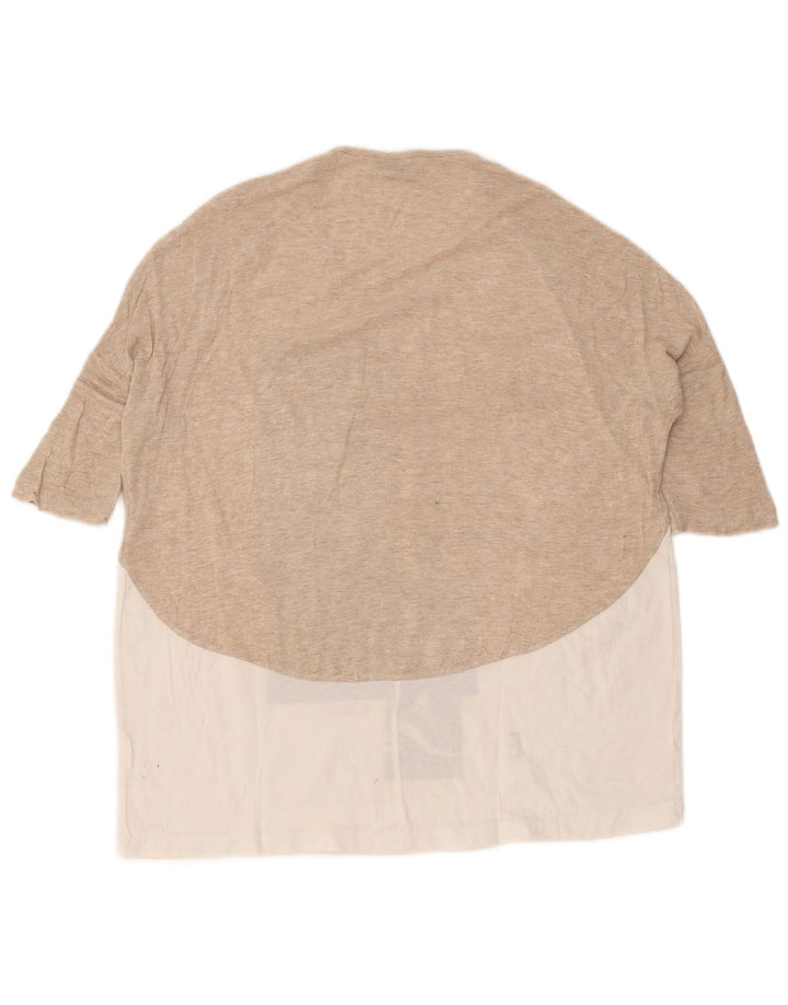 Zara Womens Graphic T-Shirt Top UK 14 Medium Blanc Colorblock