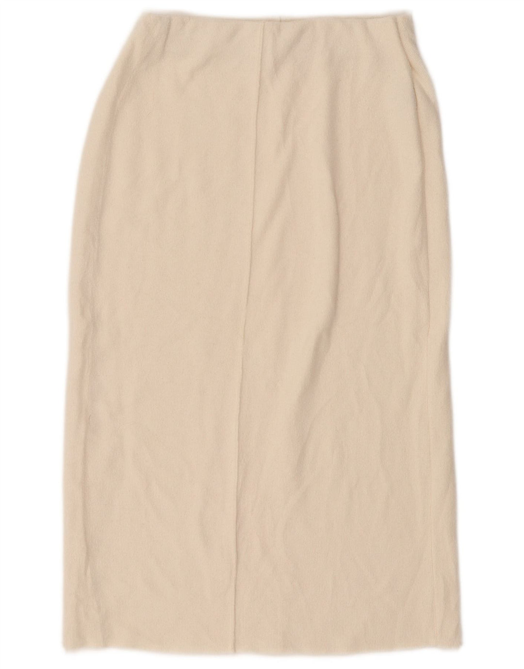 ZARA Femme Jupe Droite Midi Petit W26 Polyester Blanc Cassé
