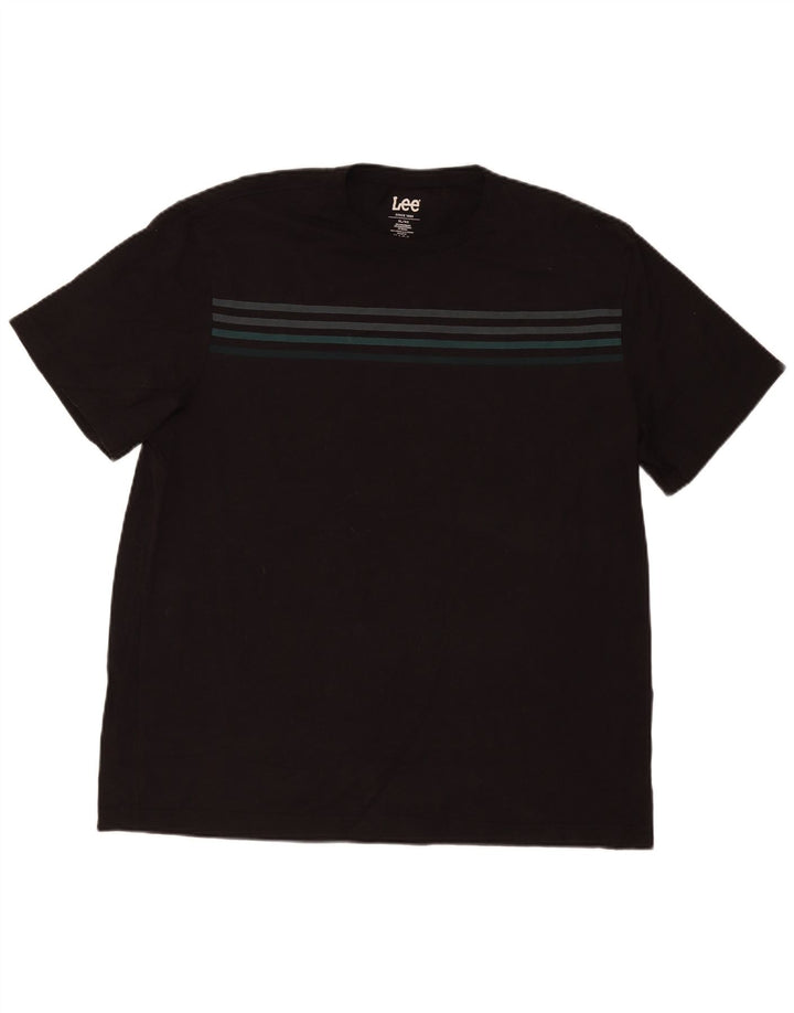 Lee T-Shirt Homme Top XL Coton Rayé Noir